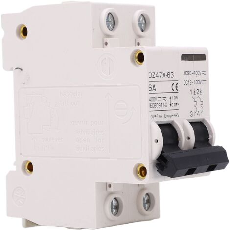 Miniatur-AC/DC-Leistungsschalter 2-polig 6 A 400 V DIN-Schienenmontage-Trennschalter für Solar-PV-Systeme DZ47X 63