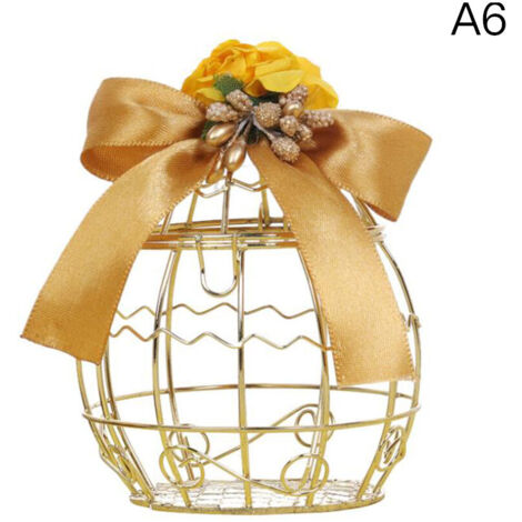 Miniatur-Bonbonkäfig aus Metall, leer, für Hochzeiten oder Partys, speziell für Pralinen und Geschenke, klein (9,5 x 7 cm, Weißblech, Inhalt: 1 Stück)