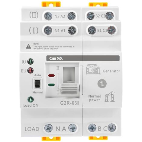 Miniatur-Doppelstrom-Umschalter, Der elektrische Wahlschalter schaltet eine unterbrechungsfreie Stromversorgung auf eine Führungsschiene um, 4-polig, 63 A, 220 V AC