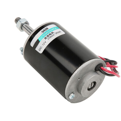 Miniatur-Elektromotor mit Bürsten, 12 V, 3500 U/min, Permanentmagnet, hohe Drehzahl, geräuscharm, im Uhrzeigersinn oder gegen den Uhrzeigersinn, 30 W.