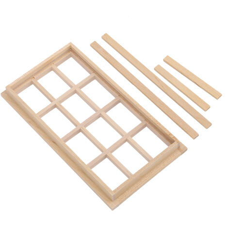 Miniatur-Holzfenster mit 12 Scheiben für Puppenhäuser im Maßstab 1:12, DIY-Zubehör für Miniaturmöbel