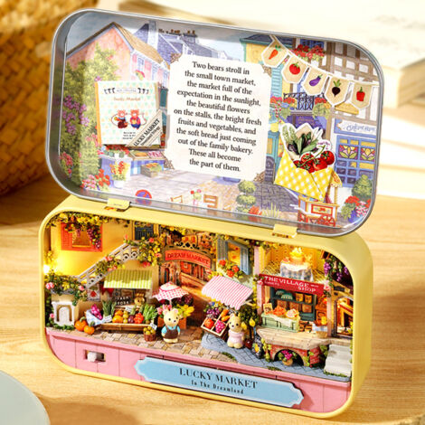 Miniatur-Holztheater zum Selbstzusammenbauen – Kreative Heimdekoration und originelles Geschenk – Modell Q-008