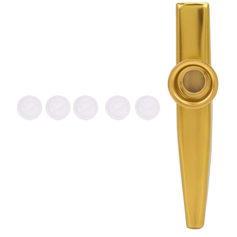 Image of Miniatur-Kazoo aus Aluminiumlegierung für Gitarre und Ukulele, tragbares Musikinstrument (Gold)