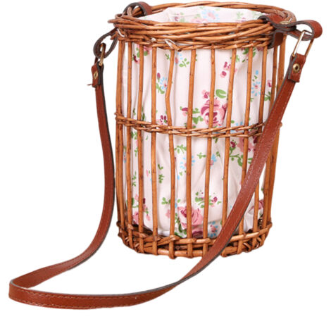 Miniatur-Prinzessinnenkorb aus Spitze, Weide, Rattan, geflochtenem Gras, grünem Blumentopf, Fotokorb für Kinder, Geschenkidee, handgefertigter Blumenkorb