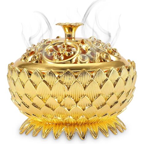 Miniatur-Räuchergefäß aus Metall in Lotusform, Kegelgefäß für den kleinen Schreibtisch, Feng-Shui-Dekoration, beruhigendes Accessoire für die Meditation
