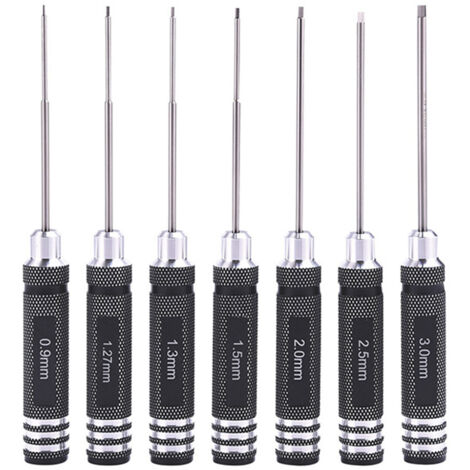 Miniatur-Sechskantschraubendreher-Werkzeugset (7-teilig) - Universalwerkzeug zum Entfernen von Sechskantschraubendrehern (0,9-3,0 mm)