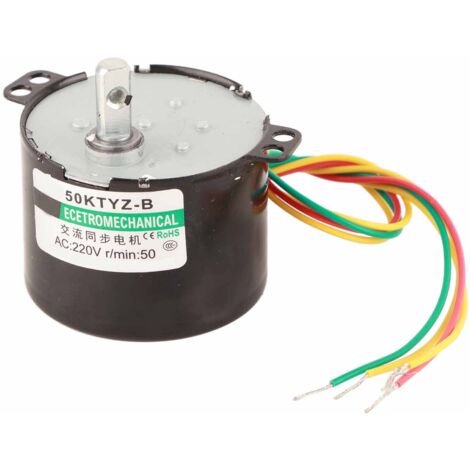 Miniatur-Synchronmotor (220 V), hohes Drehmoment, niedrige Drehzahl (50 U/min), Drehrichtung im und gegen den Uhrzeigersinn