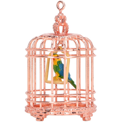 Miniatur-Vogelkäfig aus Gold im Maßstab 1:12 für Puppenhaus und Fotodekoration