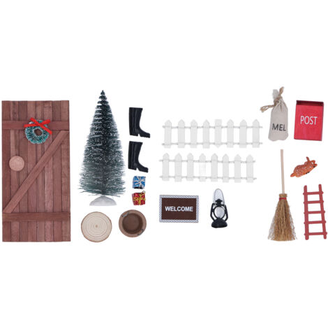 Miniatur-Weihnachtsfeentür-Bausatz aus Holz für Puppenhäuser – Maßstab 1:12 und 1:6