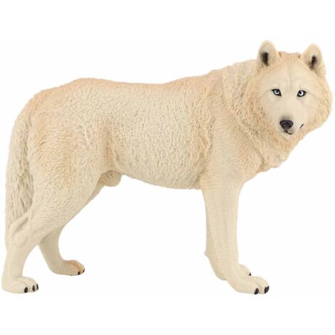 Miniatur-Wolfsfigur, umweltfreundliches Kunststoff-Spielzeugtier (Grau)