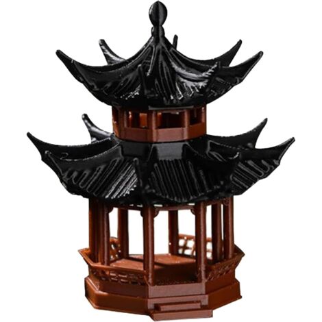 Miniaturas de jardín, accesorios para mini jardines zen, pagoda miniatura de plástico de 7,2 x 7,5 x 8,5 cm, estatua de mini pagoda.