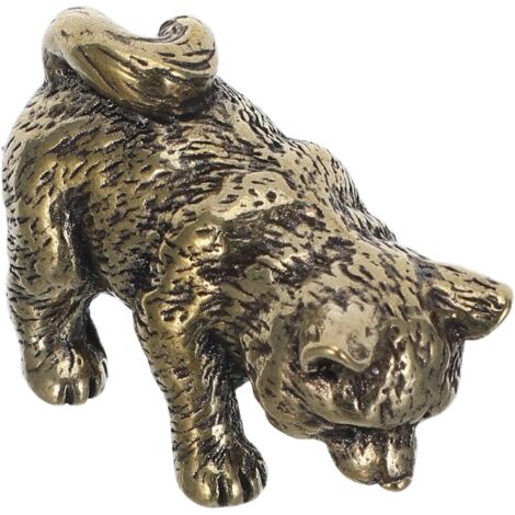 miniature de chien en laiton massif pour bureau petite