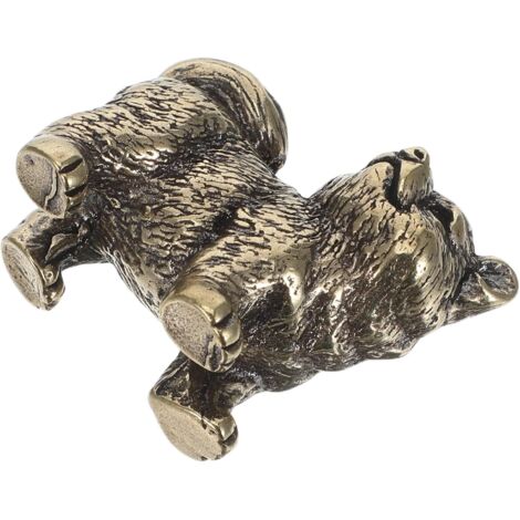 miniature de chien en laiton poli petite statue de bureau