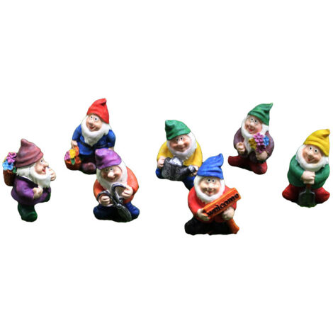 Miniatures de mousse et de gnomes, lot de 7 figurines, décoration de jardin