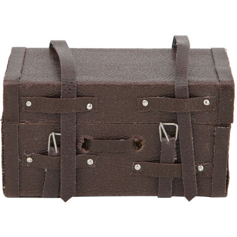 Miniaturkoffer im Retro-Stil aus Stoff und Holz im Maßstab 1:12 für Puppenhäuser
