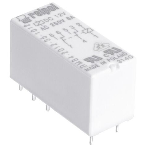 Miniaturrelais RM84-2012-35-5024 elektromagnetisch, Kontakte: 2P, Spule: 24VAC, Laststrom: 8A, Rastermaß 5mm