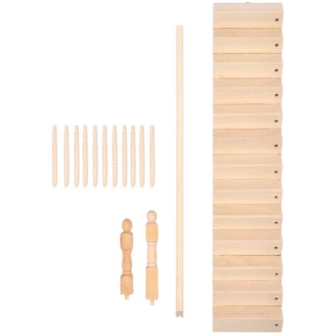 Miniaturtreppe im Maßstab 1:12 für Puppenhäuser, Birkenholz, abgerundete Ecken und glänzende Oberfläche, kreatives und dekoratives DIY-Projekt