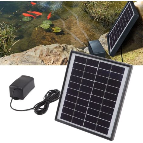 Minibomba solar de oxígeno de 10 V y 6 W con resistencia a los golpes para acuarios y estanques.