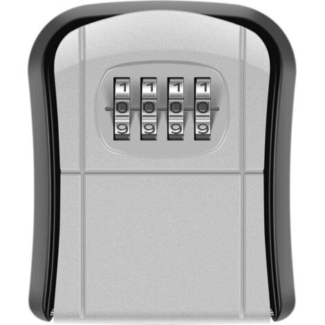 Minicaja de seguridad para llaves de pared, gris, para exteriores, impermeable, para casa, escuela, oficina, fábrica y garaje.