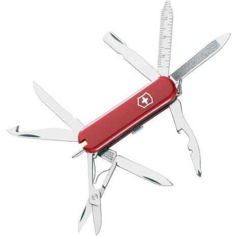 Victorinox MiniChamp Swiss Army Knife with 16 Functions – Compact Red Multi-Tool with Keyring Attachment