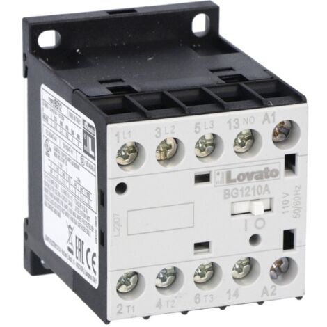 Minicontactor Lovato tripolar 12A ac-24V bobina 1NA 11BG1210A024