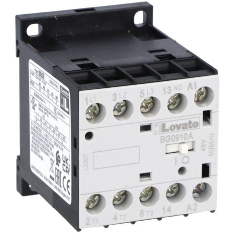 Minicontactor tripolar Lovato 9A bobina ac-110V 1NA 11BG0910A110