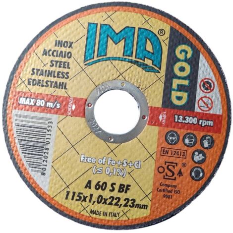 Minidisco ima per inox gold piano ø115 x 1,0 x 22,23 mm