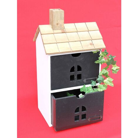 Minikommode Haus Kommode 14B407 Schrank mit 2 Schubladen 43 cm Ordner Küchenregal