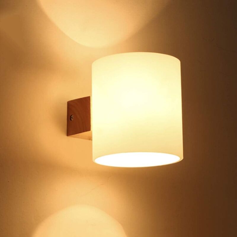 Stoex - Minimalist Modern Wall Light Wood Wall Lights Round Nordic Wall Sconce For Living Room Bedroom Balcony Hallway