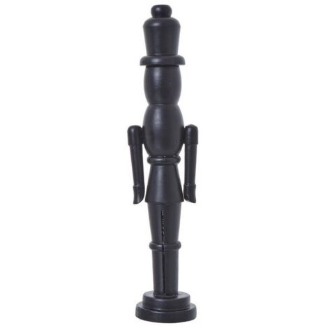 Minimalist Nutcracker Decoration - Wood - L10 x W12 x H50 cm - Black