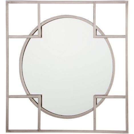Starburst Silver Rectangular Modern Wall Mirror