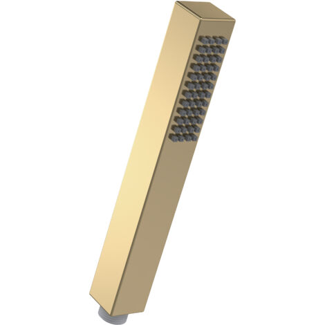 Minimalist Square Single Function Shower Handset - Brushed Brass