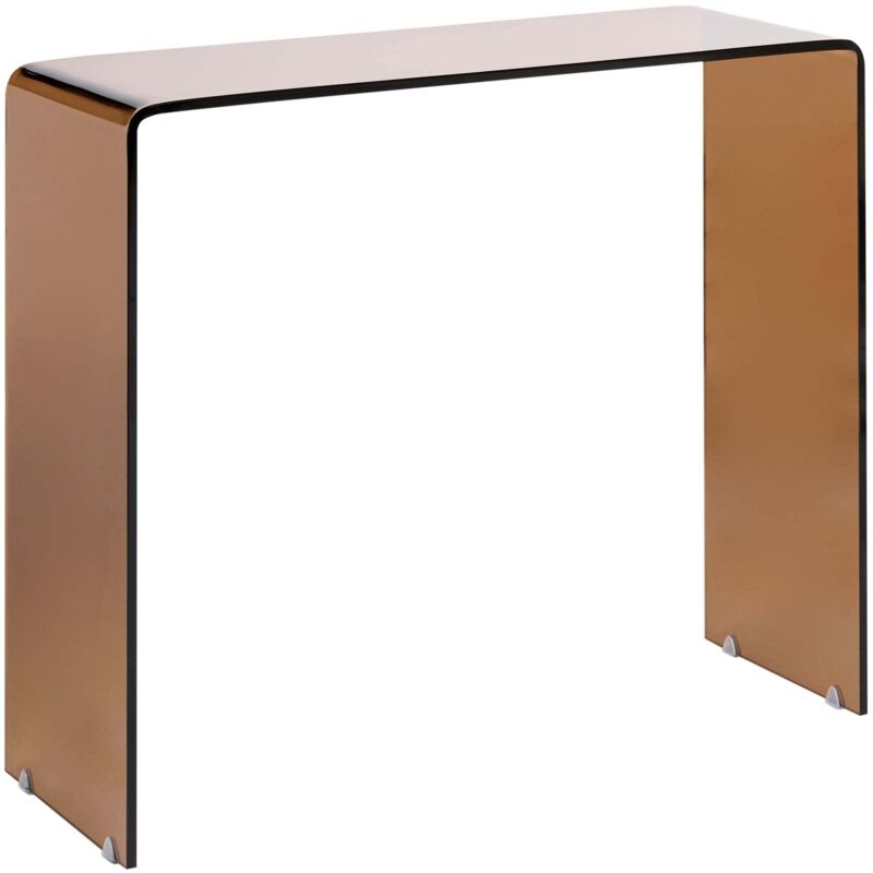 Beliani Console Table Kendall Tempered Glass Brown