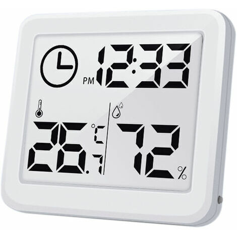 Minimaliste maison intelligente électronique numérique thermo - hygromètre maison thermomètre intérieur sec humidimètre blanc