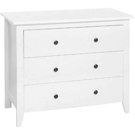 main image of "Minimalistic Sideboard 3 Drawers Bedroom Hallway MDF White Torrance"