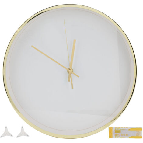 Minimalistische, geräuschlose Wanduhr mit goldenem Metallrahmen für Wohnzimmer und Schlafzimmer