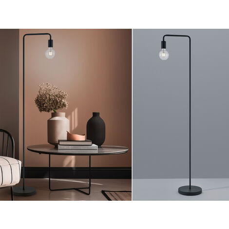 Minimalistische LED Stehleuchte, Metall Schwarz matt, Höhe 149cm