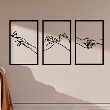 Minimalistische Linien Wanddeko,Körper Handform Metall Wandkunst Dekor, Moderne Abstrakte Linie Haus Wandkunst, Frauen Hängende Wand Zeichen für Schlafzimmer Wohnzimmer Küche Dekor