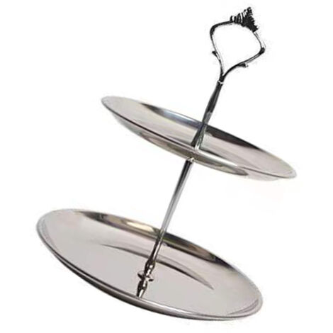 Minimalistischer 2-stöckiger Edelstahlständer – 20 cm x 17 cm x 23,5 cm – Organizer für die Arbeitsplatte zur Aufbewahrung von Schmuck, Gadgets und Stiften