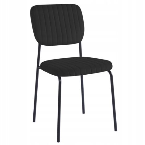 MINIMALISTISCHER, SCHWARZER, MODERNER, SAMT-GESTEPPTER LOFT-SESSEL