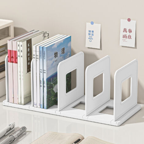 Minimalistischer vertikaler PP-Buchorganizer mit 4 Fächern für den Schülerschreibtisch, mit hoher Tragfähigkeit, elegantes modernes Design, das sich leicht in jede Einrichtung einfügt.