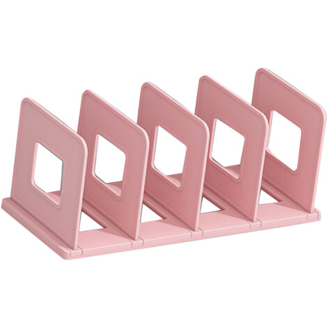 Minimalistischer, vertikaler PP-Dokumentenhalter mit 4 Fächern für Büro, Klassenzimmer oder Zuhause – Rosa – Dokumentenhalter, Schreibtisch-Organizer