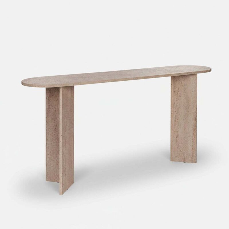 M&S Minimalistisches Ovales Eingangskonsolentisch Sira - Beige