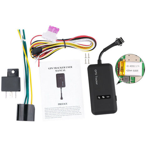 Minirastreador gps para coche, dispositivo localizador TK110 con corte de combustible GT02A GSM, rastreador gps para coche 12-36 mapas de google, seguimiento en tiempo real gratis,With Battery Relay