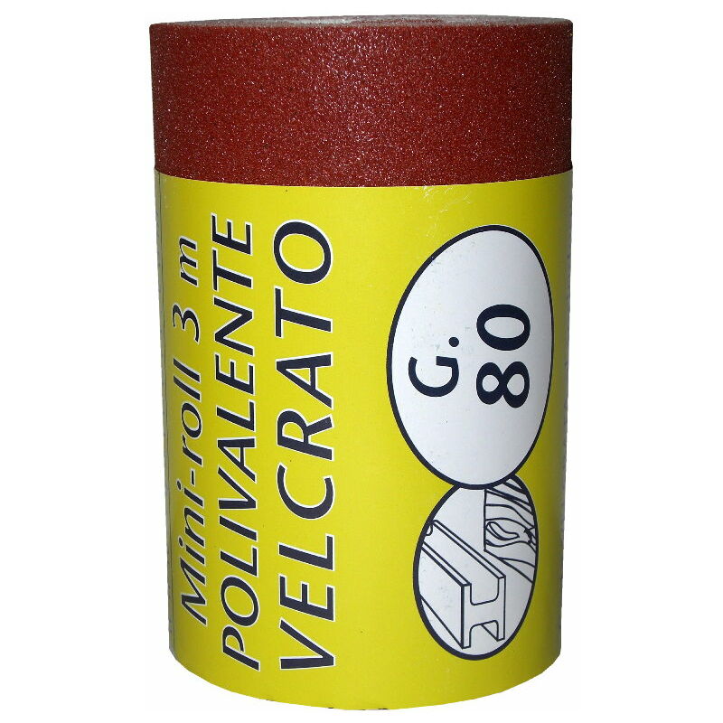 Carta abrasiva, minirotolo 2 mt, grana 80 - Iq2