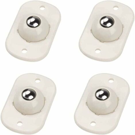 Miniruedas universales autoadhesivas blancas (4 unidades), ruedas giratorias para muebles pequeños, para cubos de basura, cajas de almacenamiento y muebles pequeños.