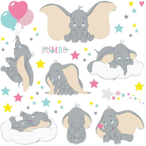 Minis Stickers Disney - Dumbo - 30 CM x 30 CM - Multicolor
