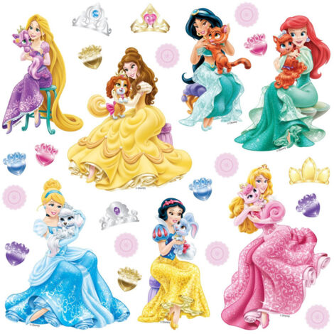 Minis Stickers Princesses Disney - 30 CM x 30 CM - Multicolor