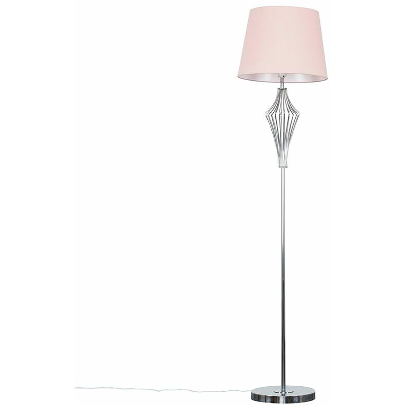 Minisun - 152.5cm Chrome Geometric Floor Lamp - Pink