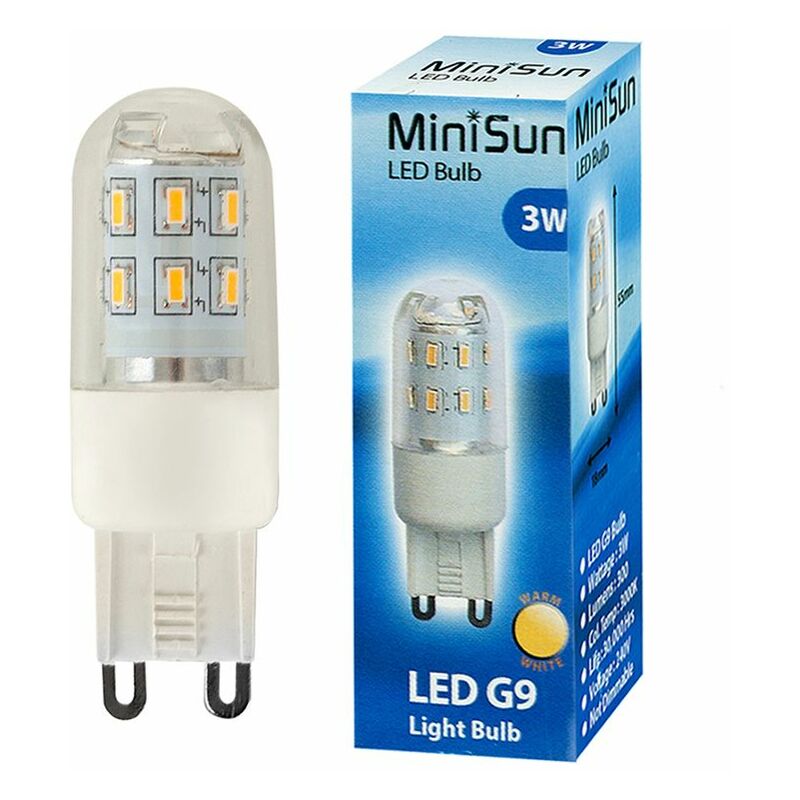 3W Dimmable 3000K LED G9 Bulb 300 Lumens - Pack of 3